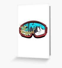 Schlagen Sie die Pisten Skibrille Grußkarte