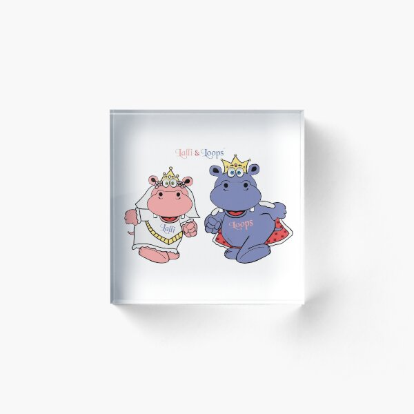 Hippos Nilpferde Lalli und Loops heiraten Acrylblock