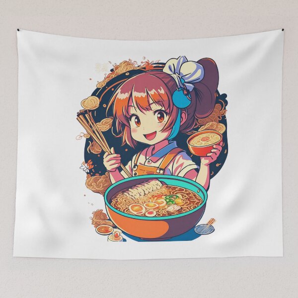 Item preview, Ramen Enchantment: Sweet Moments in the Kitchen, Capturing Culinary Joy: Sweet Girl Making Ramen designed and sold by irosh madushan.