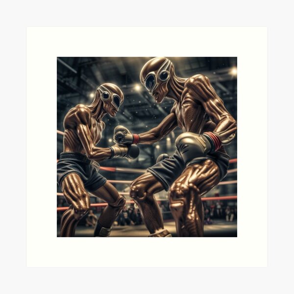 Alien Kick Boxers Art Print