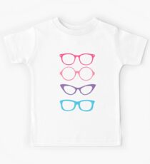 Super Nerdy Retro Geek Glasses Kids Tee