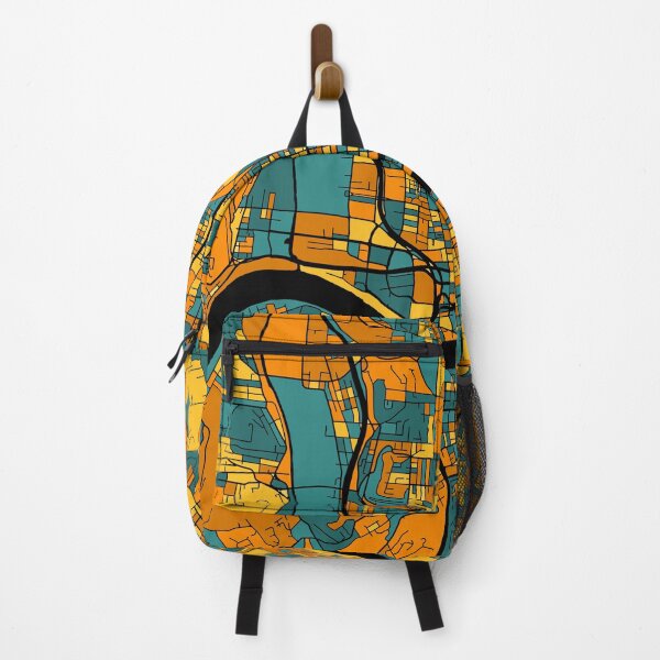 Item preview, Cincinnati Map Pattern in Orange & Teal designed and sold by PatternMaps.