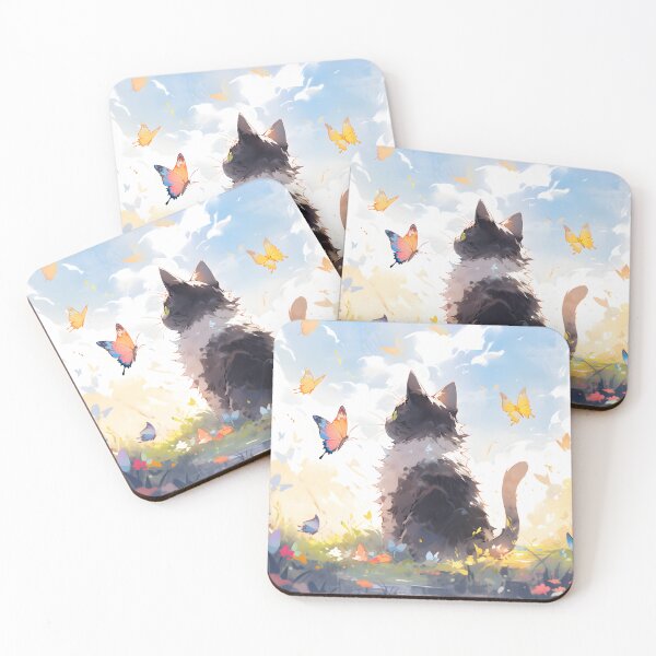 Item preview, Cat and butterfly acrylic painting designed and sold by PattiArt22.