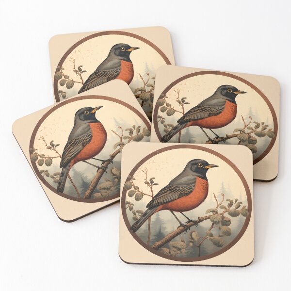 Item preview, Vintage Connecticut American Robin | Nature Art designed and sold by InkedBeasts.