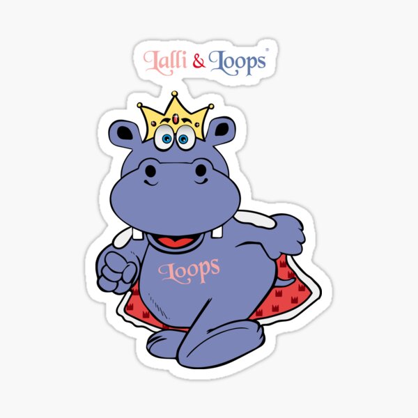 Hippo Nilpferd Prinz Loops Sticker