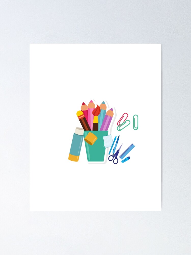 Teacher Supplies Collage Poster for Sale by jenbucheli