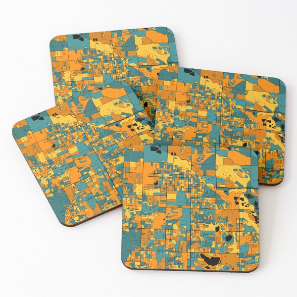 Item preview, Fort Collins Map Pattern in Orange & Teal designed and sold by PatternMaps.