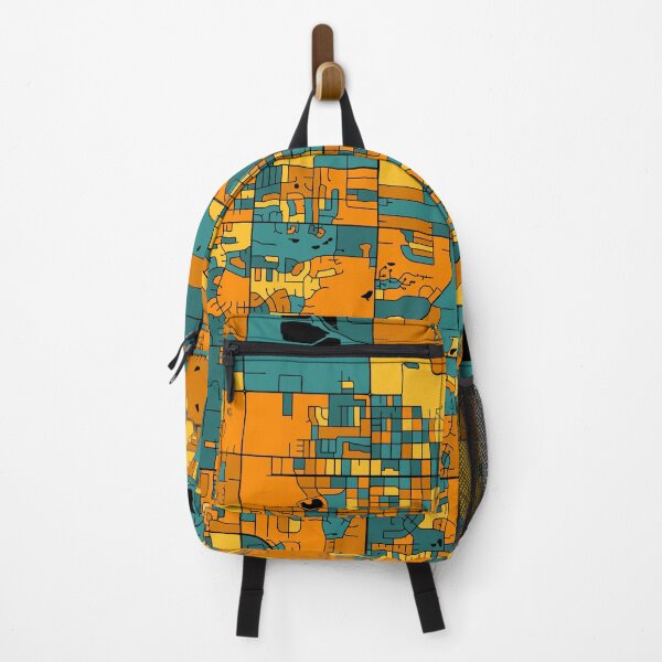Item preview, Fort Collins Map Pattern in Orange & Teal designed and sold by PatternMaps.