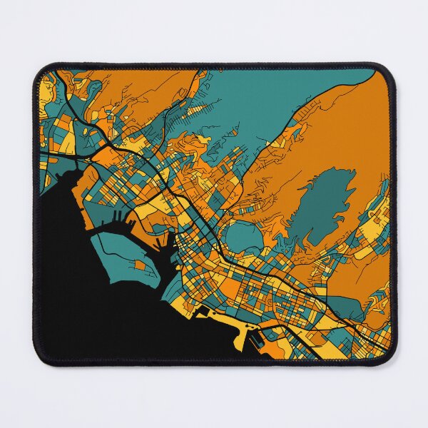 Item preview, Honolulu Map Pattern in Orange & Teal designed and sold by PatternMaps.