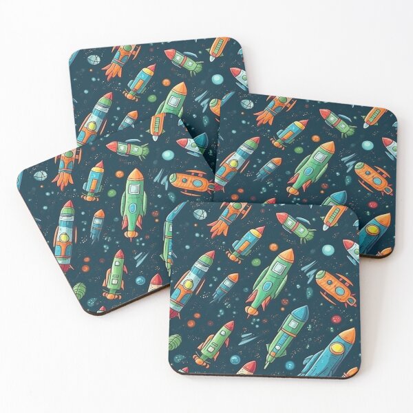 Item preview, Rockets and satellites seamless pattern designed and sold by MiraCleAI.
