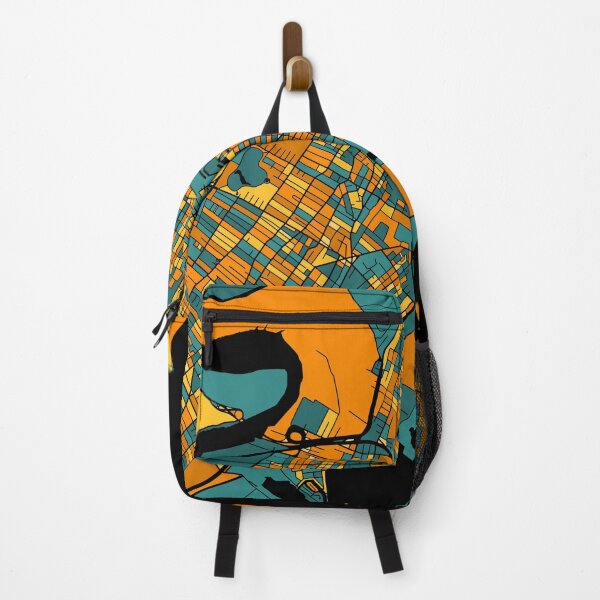 Item preview, Jersey City Map Pattern in Orange & Teal designed and sold by PatternMaps.