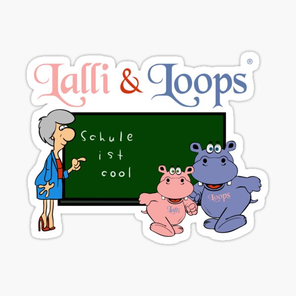 Hippos Nilpferde Lalli und Loops machen die Schule cooler Sticker