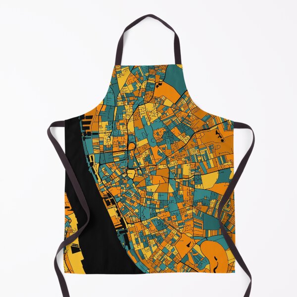 Item preview, Liverpool Map Pattern in Orange & Teal designed and sold by PatternMaps.