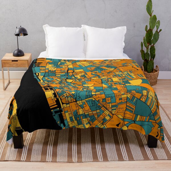 Item preview, Liverpool Map Pattern in Orange & Teal designed and sold by PatternMaps.