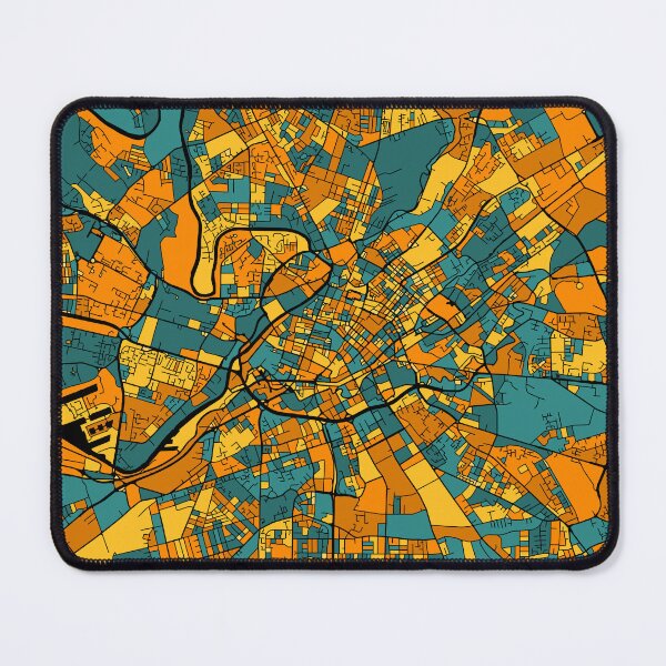Item preview, Manchester Map Pattern in Orange & Teal designed and sold by PatternMaps.