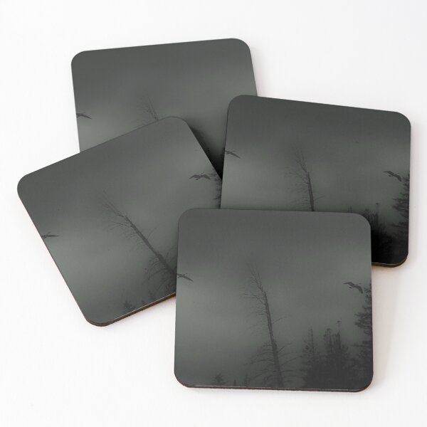 Item preview, Canada grey geese flying over a gloomy forest designed and sold by InkinZ.