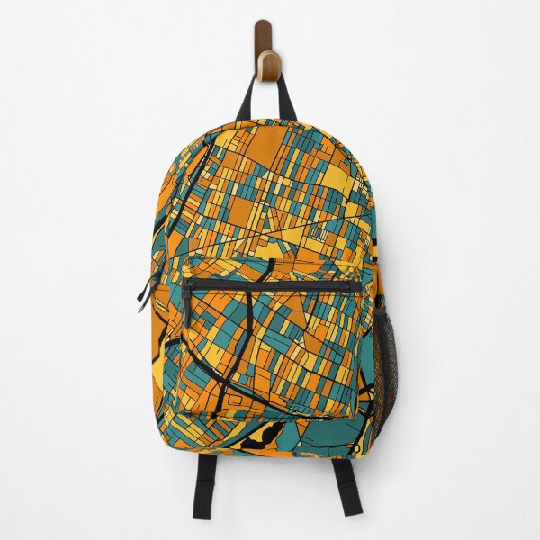 Item preview, Newark Map Pattern in Orange & Teal designed and sold by PatternMaps.