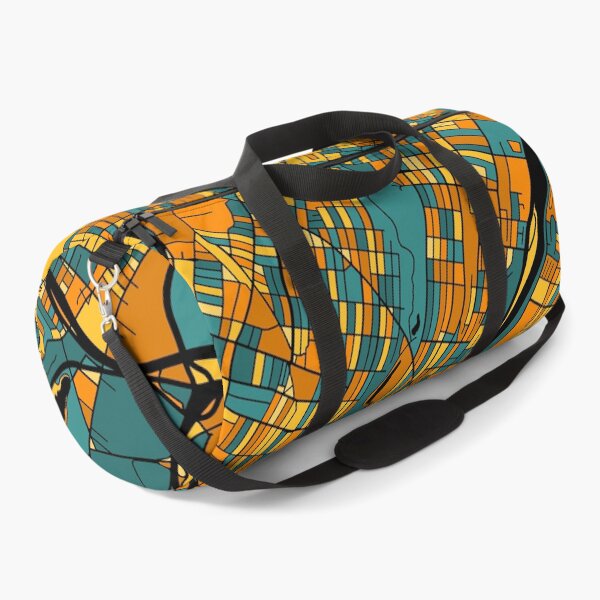 Item preview, Newark Map Pattern in Orange & Teal designed and sold by PatternMaps.