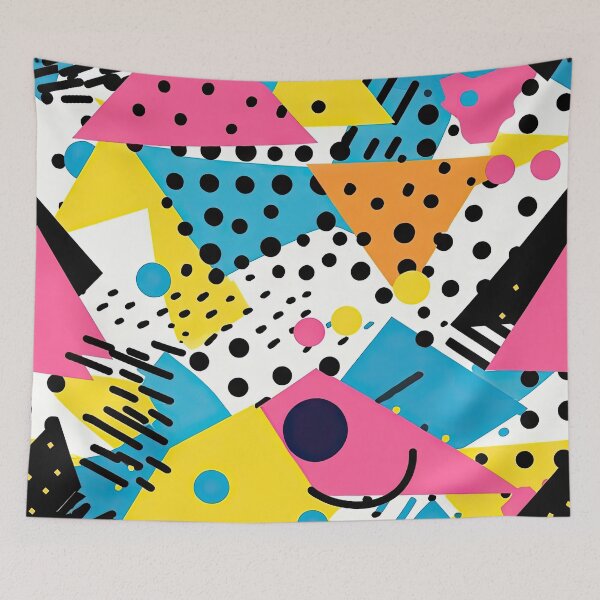 Item preview, Funky 80s and 90s Nostalgia Pop Pattern designed and sold by AeonAcademy.