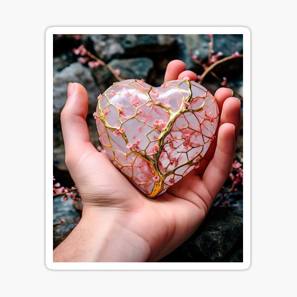 Item preview, Shattered Beauty Restored - Unveiling the Kintsugi Heart designed and sold by ElenaRichardsu.