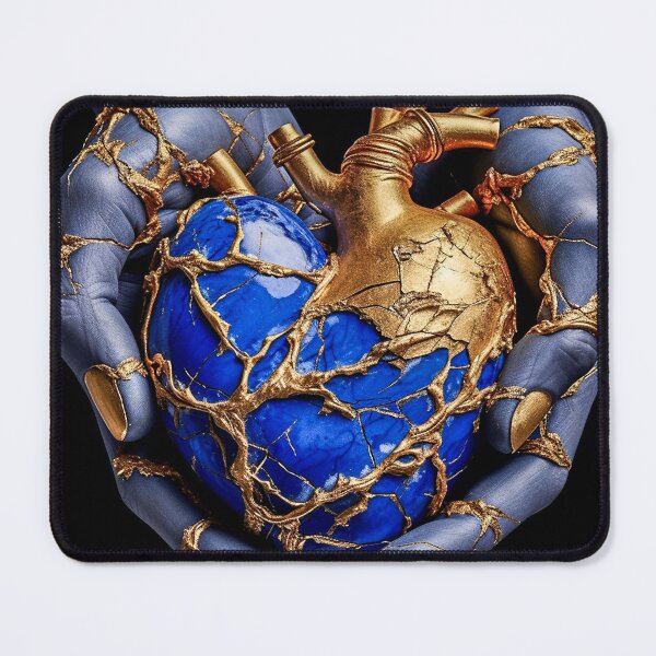 Item preview, Golden Resilience - Finding Strength in the Kintsugi Heart designed and sold by ElenaRichardsu.