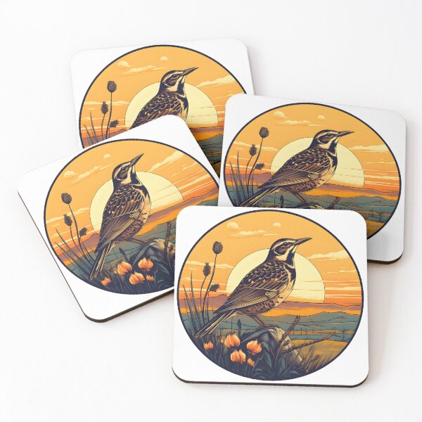 Item preview, Vintage Nebraska Western Meadowlark | Nature Art designed and sold by InkedBeasts.