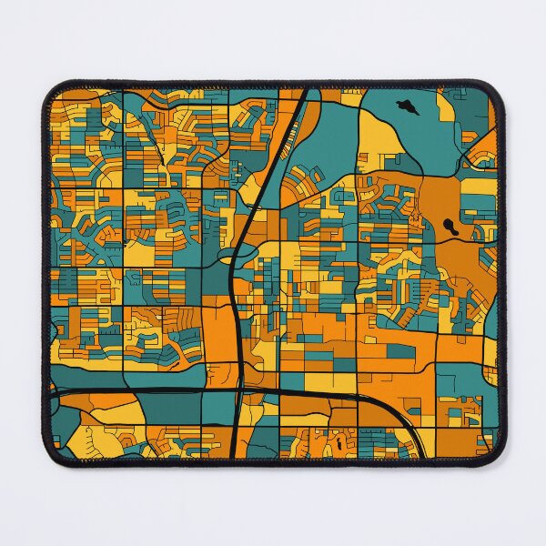 Item preview, Plano Map Pattern in Orange & Teal designed and sold by PatternMaps.