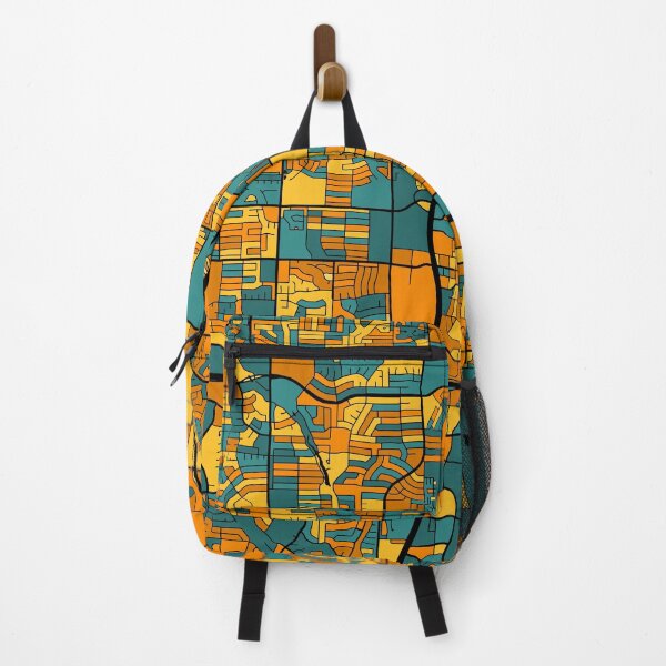 Item preview, Plano Map Pattern in Orange & Teal designed and sold by PatternMaps.