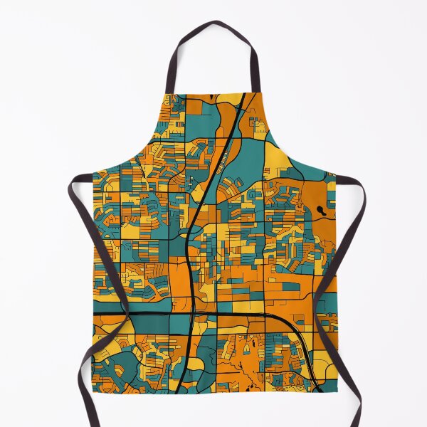 Item preview, Plano Map Pattern in Orange & Teal designed and sold by PatternMaps.