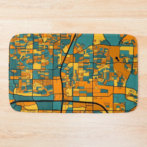 Item preview, Plano Map Pattern in Orange & Teal designed and sold by PatternMaps.