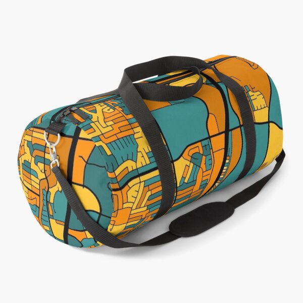 Item preview, Plano Map Pattern in Orange & Teal designed and sold by PatternMaps.