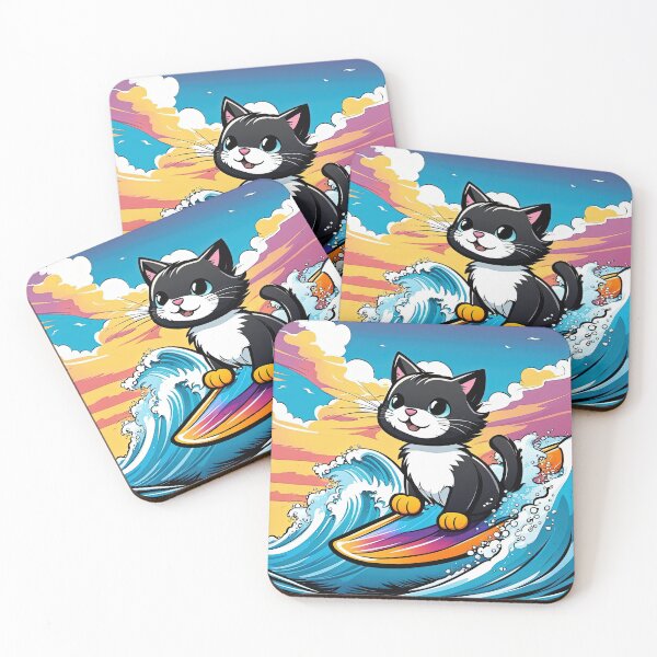 Item preview, ''Kitten surfing, comics style'' 2 designed and sold by OsvaldoRamosArt.
