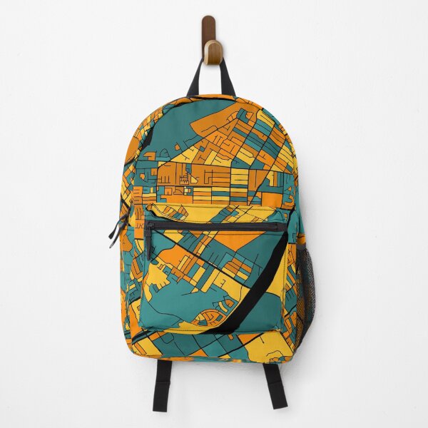 Item preview, Riverside Map Pattern in Orange & Teal designed and sold by PatternMaps.