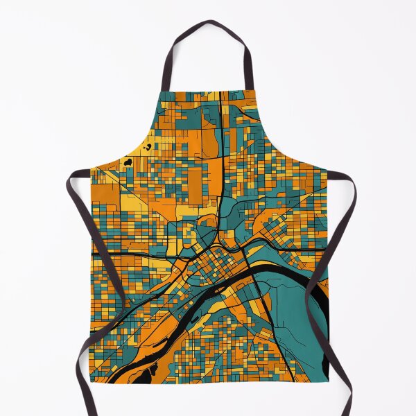 Item preview, Saint Paul Map Pattern in Orange & Teal designed and sold by PatternMaps.