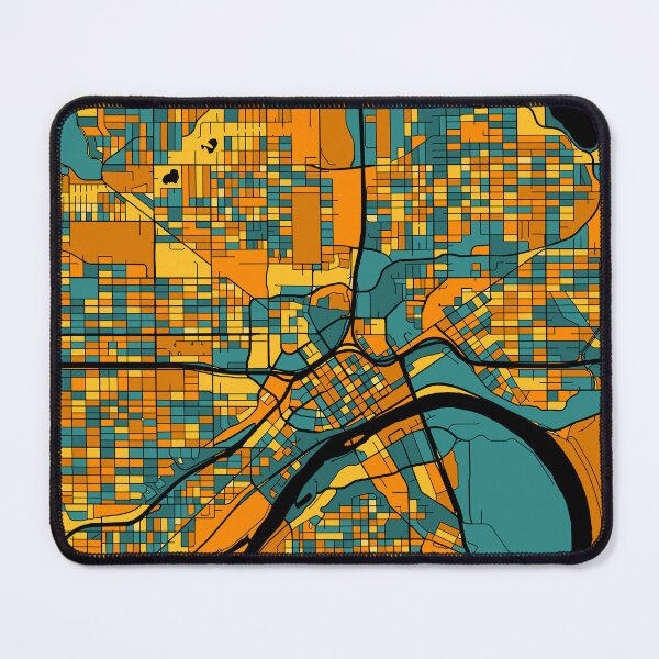 Item preview, Saint Paul Map Pattern in Orange & Teal designed and sold by PatternMaps.