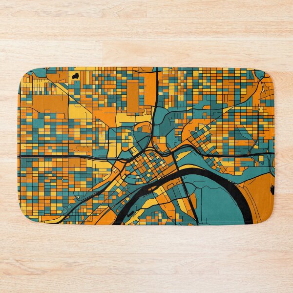 Item preview, Saint Paul Map Pattern in Orange & Teal designed and sold by PatternMaps.