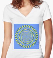 Optical illusion, visual phenomena, structure, framework, pattern, composition, frame, texture Women's Fitted V-Neck T-Shirt