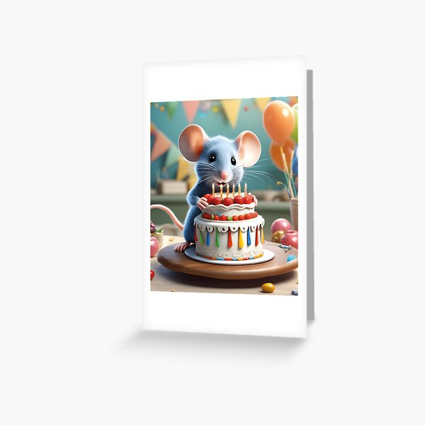 Item preview, cute mouse, happy birthday designed and sold by Mauswohn.