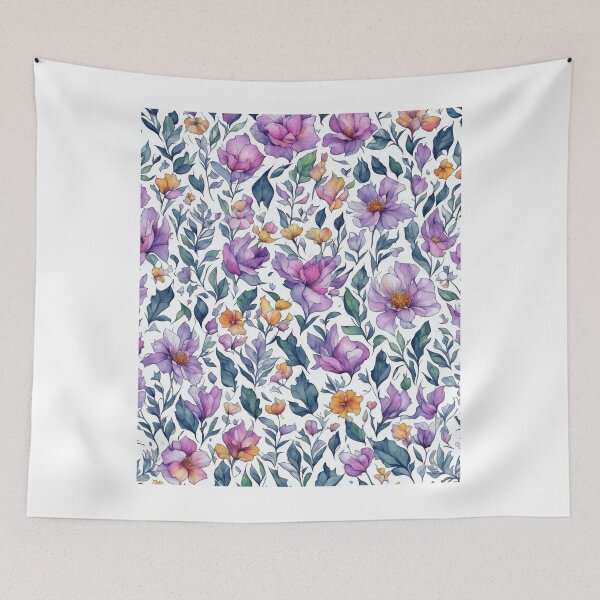 Item preview, Purple Tranquility: Blossoms in the Garden Canvas, Embrace Serenity with our Purple Flower Garden Canvas Design designed and sold by irosh madushan.