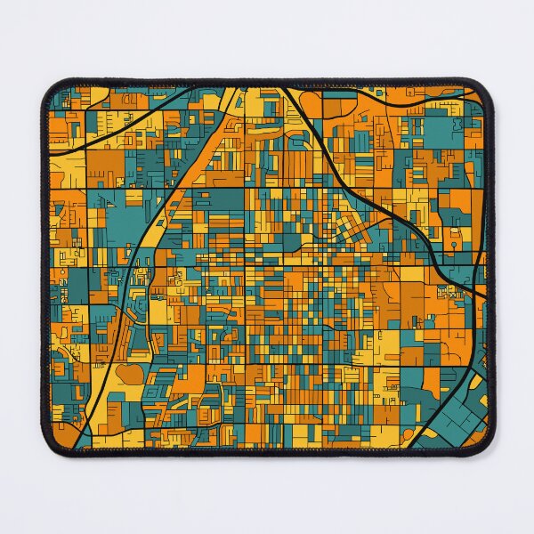 Item preview, Santa Ana Map Pattern in Orange & Teal designed and sold by PatternMaps.