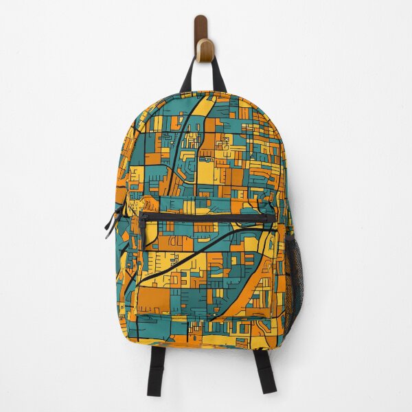 Item preview, Santa Ana Map Pattern in Orange & Teal designed and sold by PatternMaps.