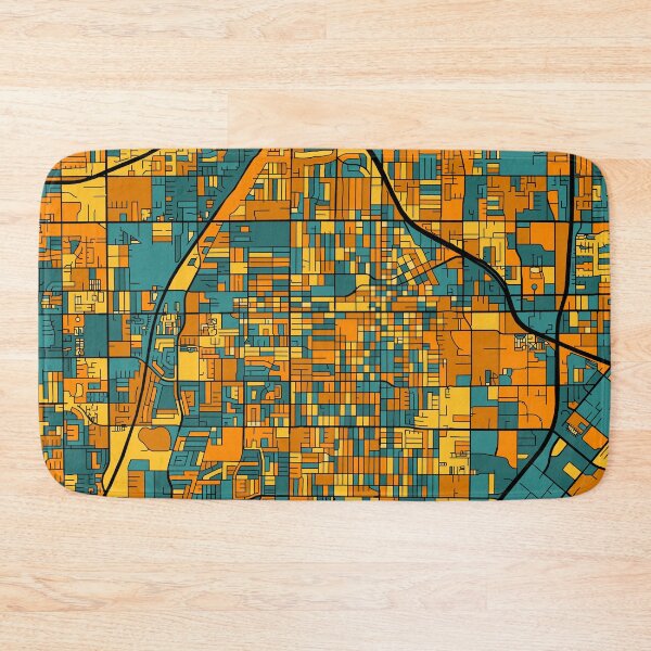Item preview, Santa Ana Map Pattern in Orange & Teal designed and sold by PatternMaps.