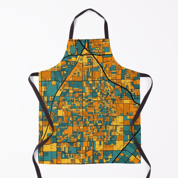 Item preview, Santa Ana Map Pattern in Orange & Teal designed and sold by PatternMaps.