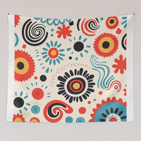 Item preview, The image features a colorful floral pattern on a white background. designed and sold by Cha-house.