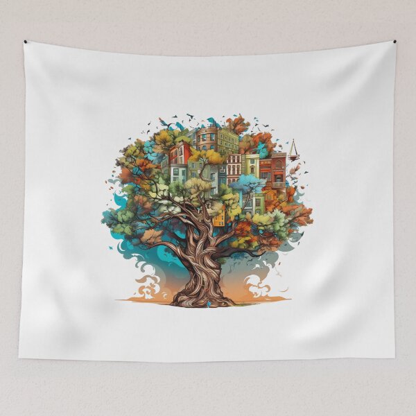 Item preview, Graffiti Homestead : Street-Style House Tree Edition designed and sold by DarcoDesigns.
