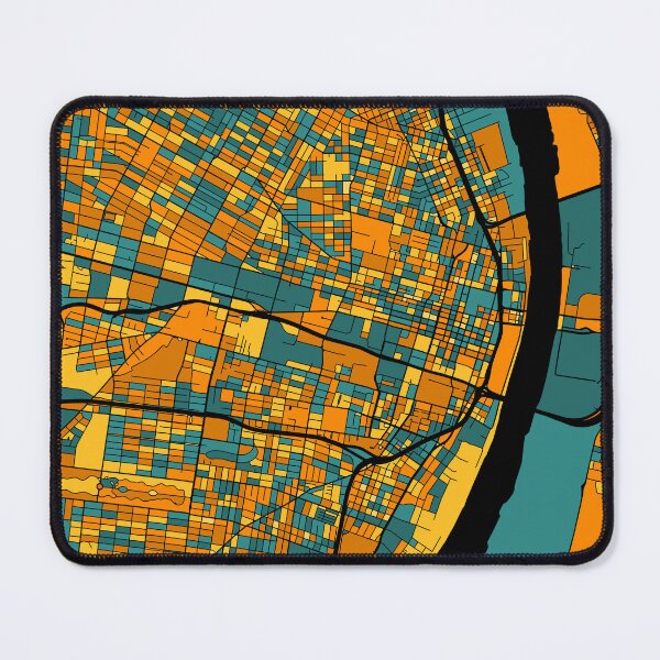 Item preview, St. Louis Map Pattern in Orange & Teal designed and sold by PatternMaps.
