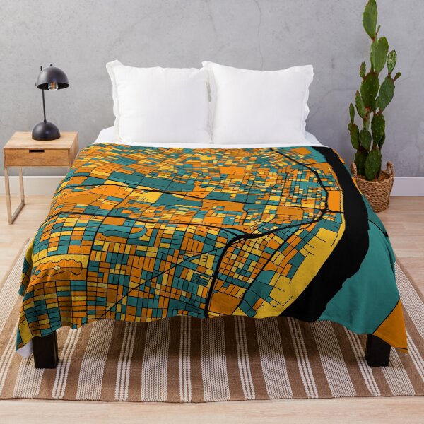 Item preview, St. Louis Map Pattern in Orange & Teal designed and sold by PatternMaps.