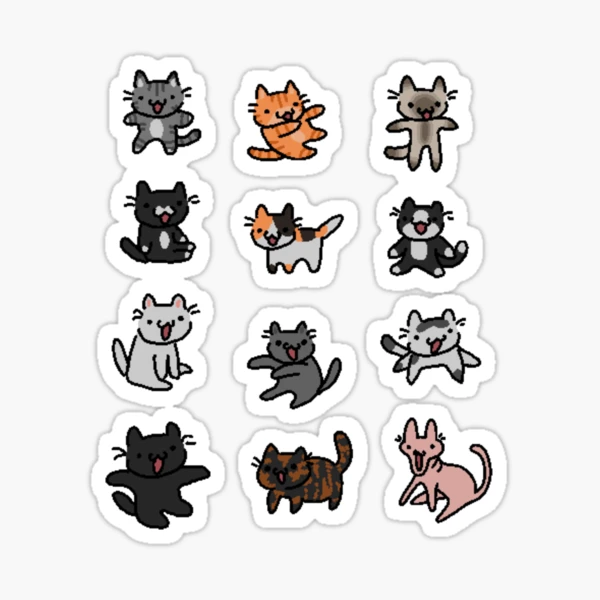 Silly Kitty Cats Sticker for Sale by FanierzShop