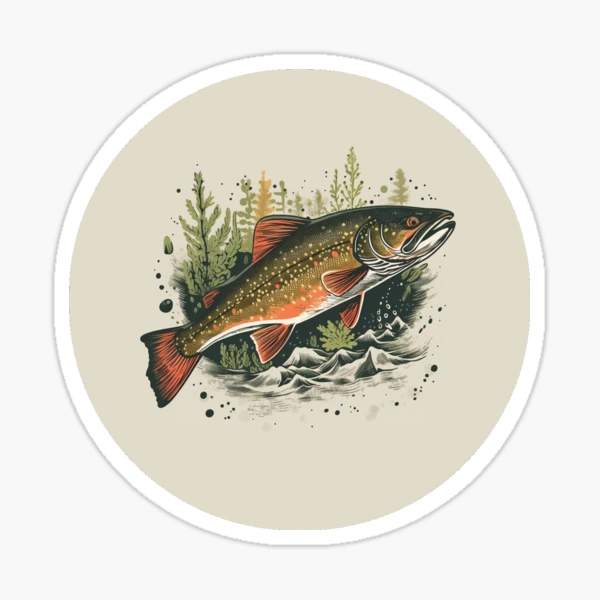  Realistic Brook Brown Trout Fish Fishing Enthusiasts Boating, Decal Vinyl Sticker, Cars Trucks Vans Walls Laptop