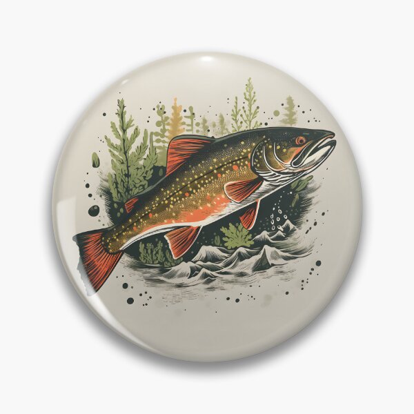 Artikelvorschau, Vintage Pennsylvania Bachforellen Illustration | Keystone State Nature Art entworfen und verkauft von InkedBeasts.